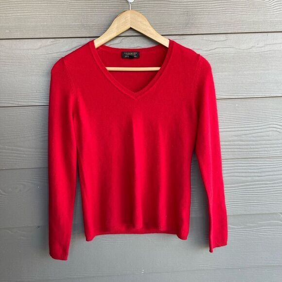 Charter Club Sweaters - Charter Club red 100% cashmere v neck sweater